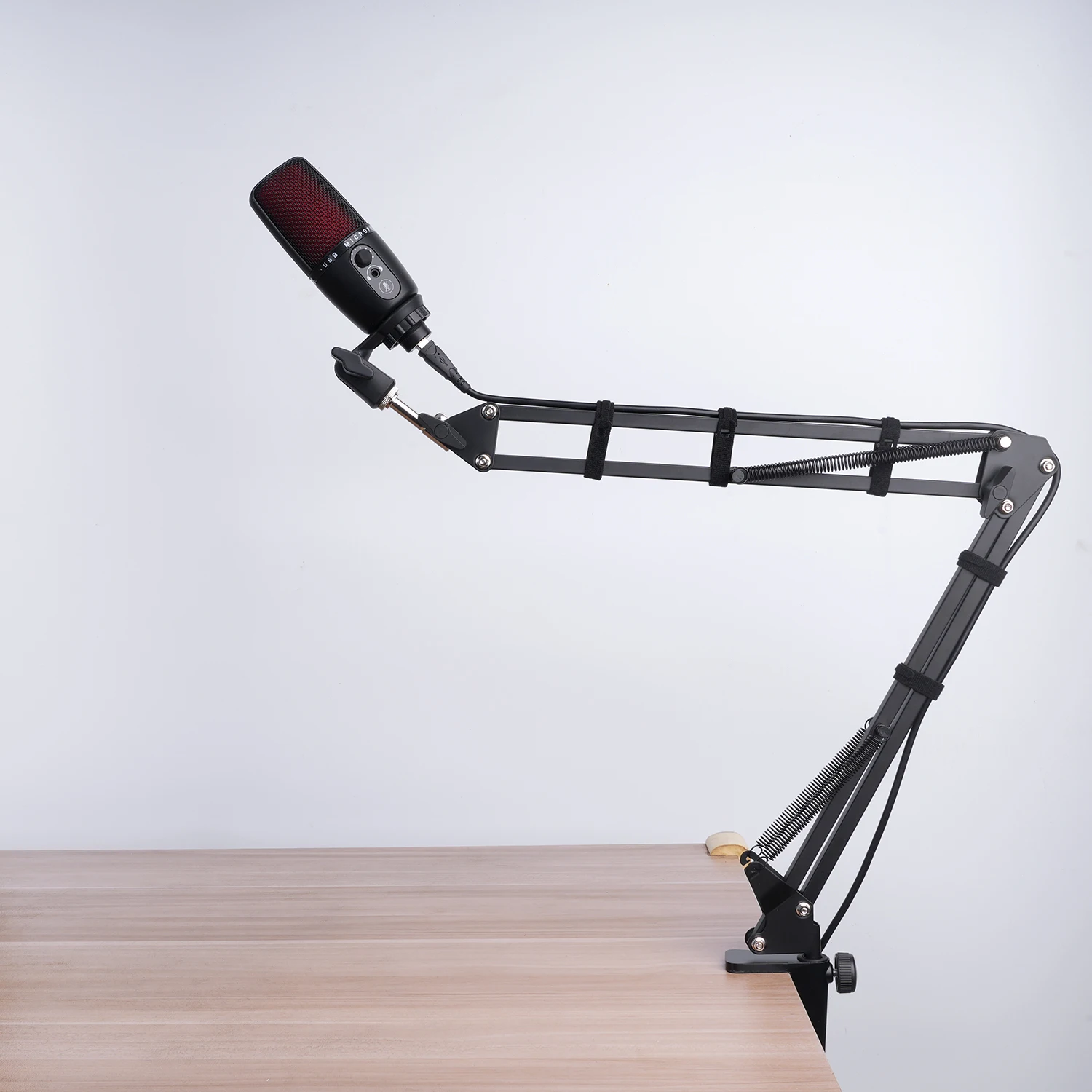 Extendable Recording Microphone Holder Suspension Boom Scissor Arm Stand Holder with Mic Clip Table Mounting Clamp microphone stand microphone clip holder