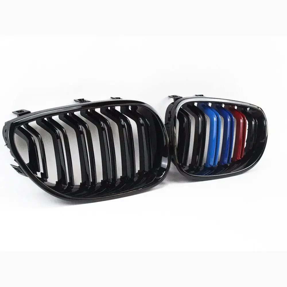ڵ   ׸  ̽ ׸ ׸ BMW E60 E61 5 ø 2003-2009 Gloss Black Auto New Double Slat