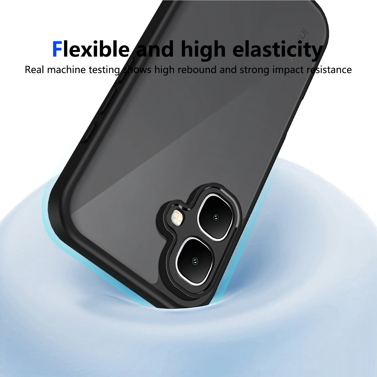 Enhanced Acrylic Frosted Semi-Transparent Phone Case with PC Back Cover
