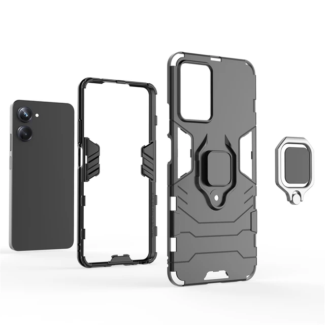 Funda Hybrid Armor Camshield para Realme 10 Pro+ funda blindada con tapa de  cámara negra - ✓