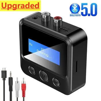 블루투스 5.0 송신기 리시버 EDR 무선 어댑터, USB 동글 3.5mm AUX RCA, TV PC 헤드폰 홈 스테레오 자동차 HIFI 오디오