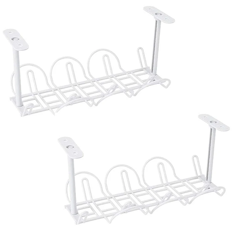 Desk Cable Management 2 Pack Cable Management Tray Wire Cable Tray