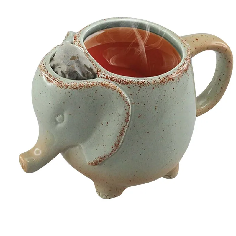 Tasse éléphant avec compartiment pour sachet à thé