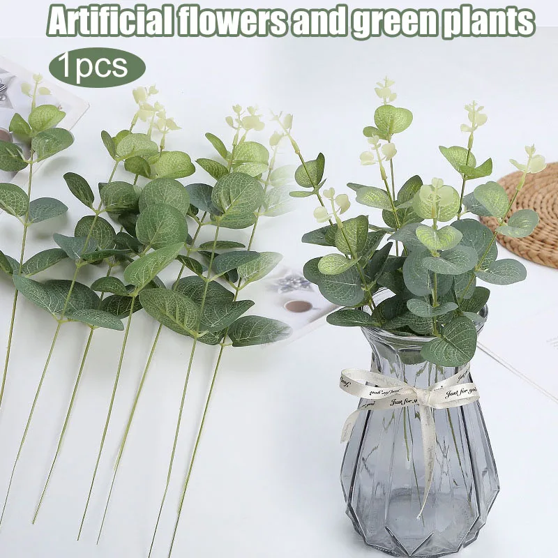 Hot Sale Artificial Eucalyptus Globulus Stems Silk Plants Diy Flower