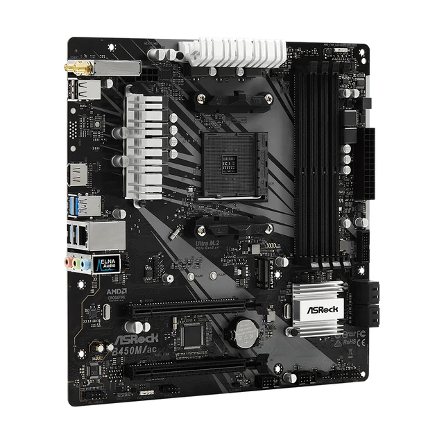 Placa base ASROCK B450M/AC Promoción AMD B450 AMD AM4 Socket 