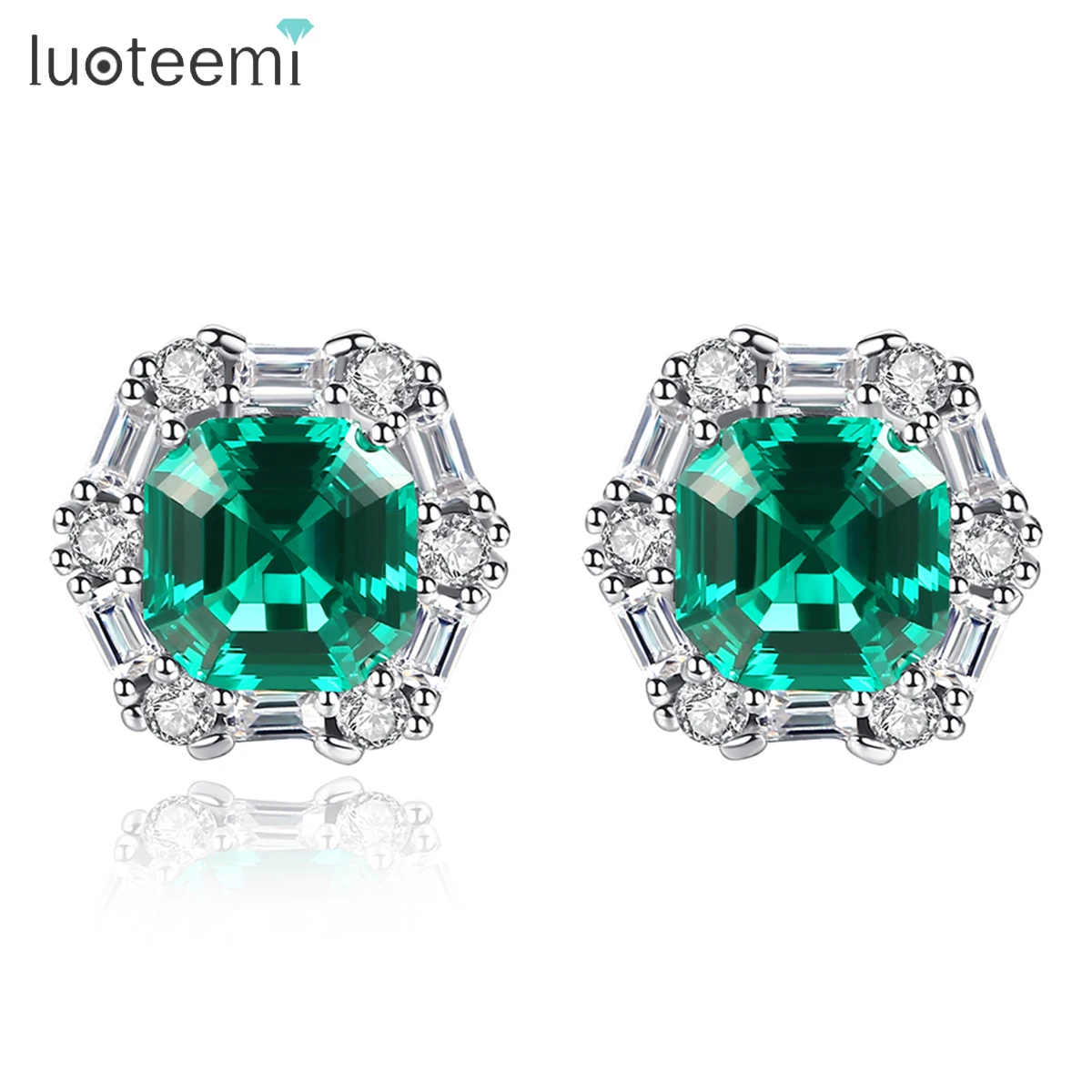 

Серьги-гвоздики женские из серебра 925 пробы с топазом, SE0334