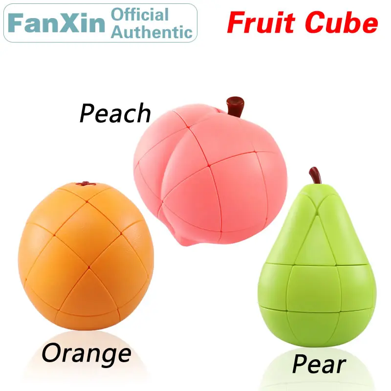 FanXin Fruit Orange/Peach/Pear Magic Cube Professional Speed Puzzle Twisty Antistress Educational Toys For Children Gift