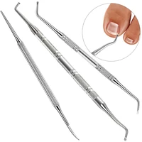 3Pcs Ingrown Toenail Correction Tool Set, Stainless Steel Double-Ended Nail Files, Paronychia Care, Foot Cleaning Tools 1