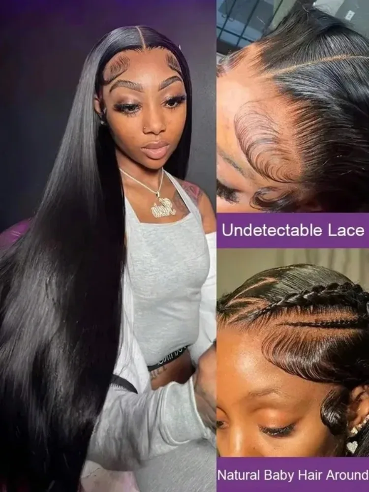 40 Inch 13x4 13x6 Bone Straight Lace Front Wigs Human Hair Lace Frontal Wig For Women Remy Hair Preplucked With Baby Hair