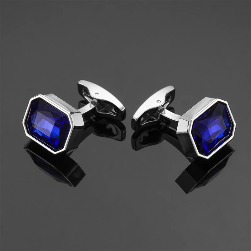 Luxury Mens Cufflinks - Round Crystal Zircon Cats Eye Stone Suit Accessories