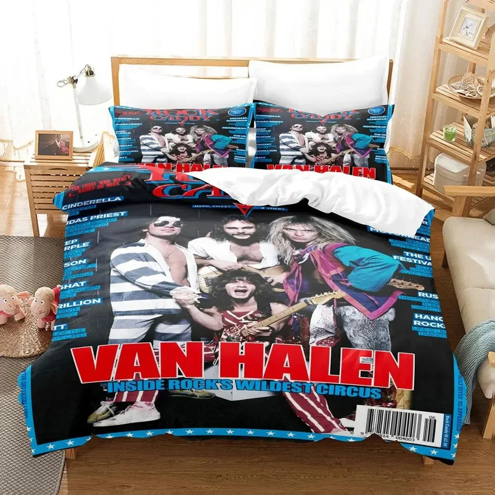 3D Print Eddie Van Halen Bedding Set Duvet Cover Bed Set Quilt Cover Pillowcase Comforter king Queen Size Boys Adult 2