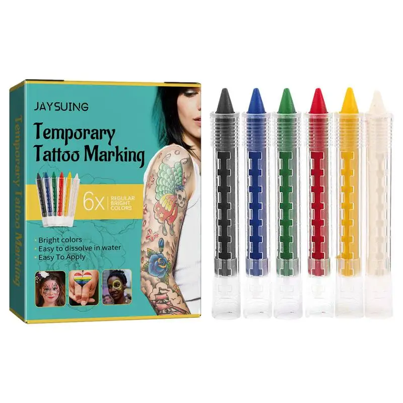 Temporary Tattoo Pen Waterproof Multicolor Tattoo Skin Marker Long Lasting Piercing Non-toxic Safe Ink Thin Nib For DIY Body Art