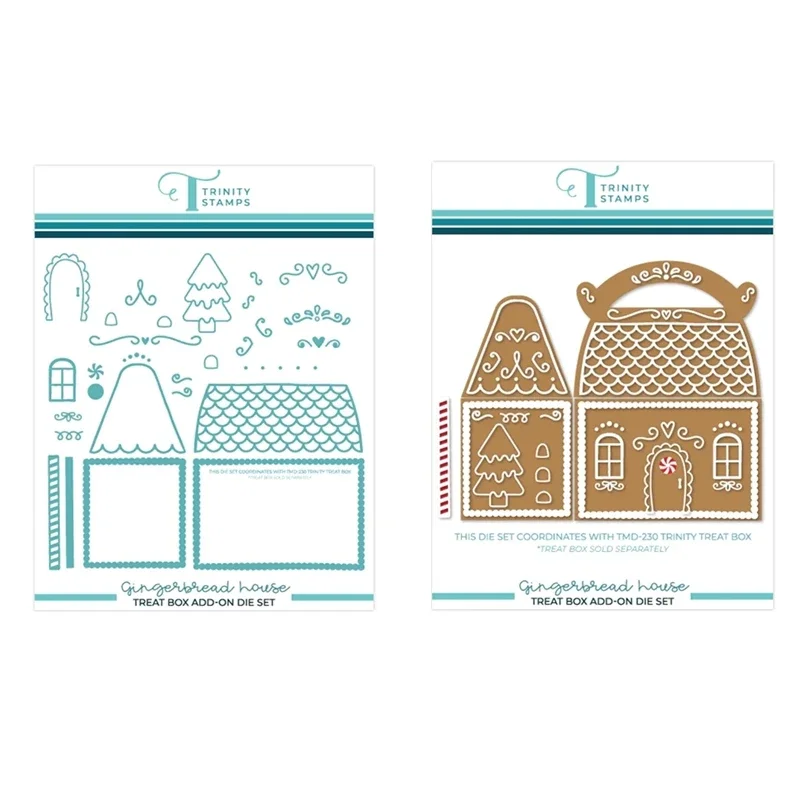 

GingerbreadHouse Treat Box Addon Metal Cutting Dies New 2023 Scrapbooking For Paper Making Embossing Frame Card no Stamps