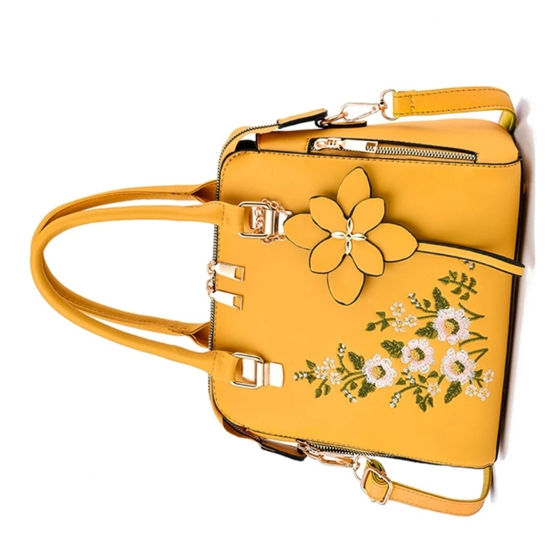 Fashion forward Embroidered Crossbody Bag PU Handbag Show Your Personality E74B