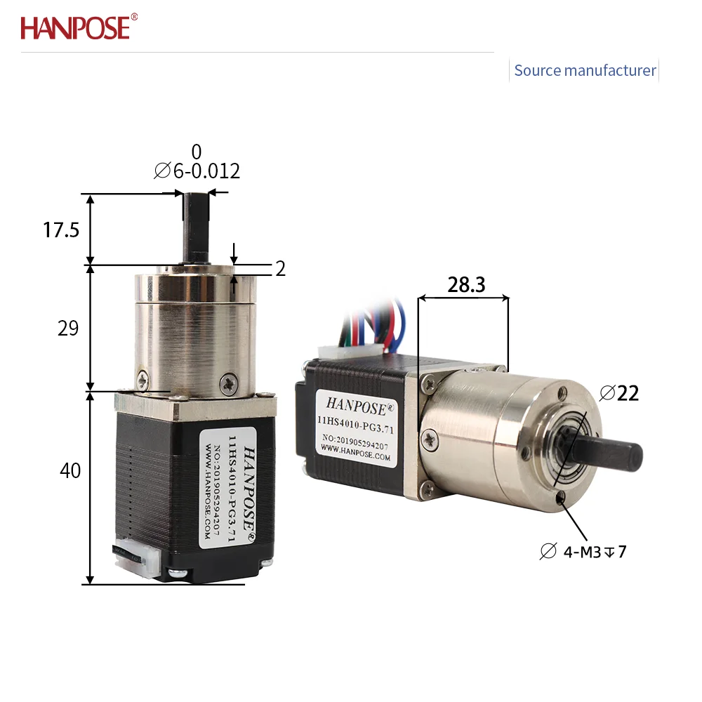 NEMA17 11HS4010-PG3.71 1.0A 4.0V 고토크 고속 플래니터리 기어 감속 스테퍼 모터, 공장 직판