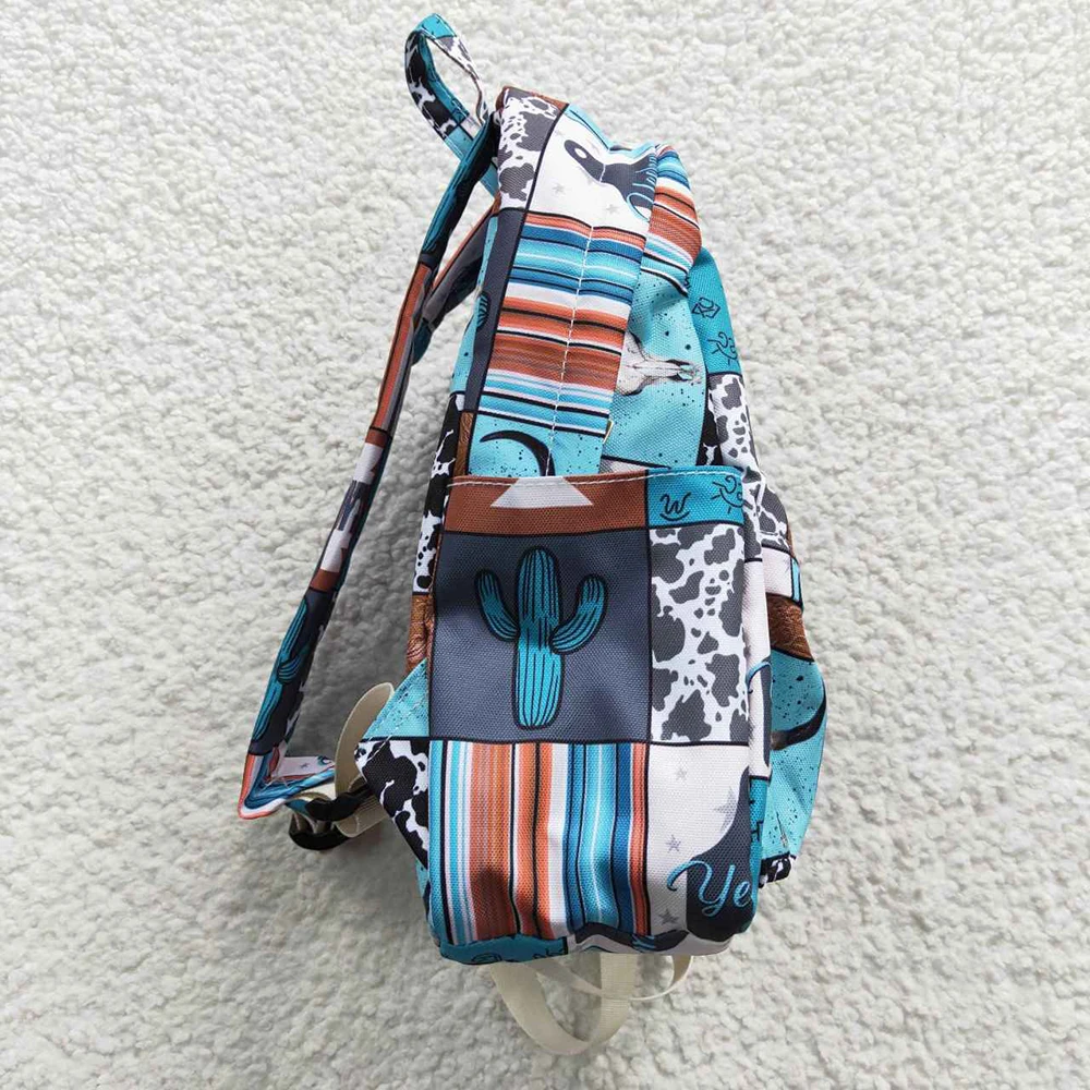 Wholesale Baby Kids Howdy Backpack Daypack Toddler Western Cactus Striped Outdoor Portable Children School Cow Print Bag 4