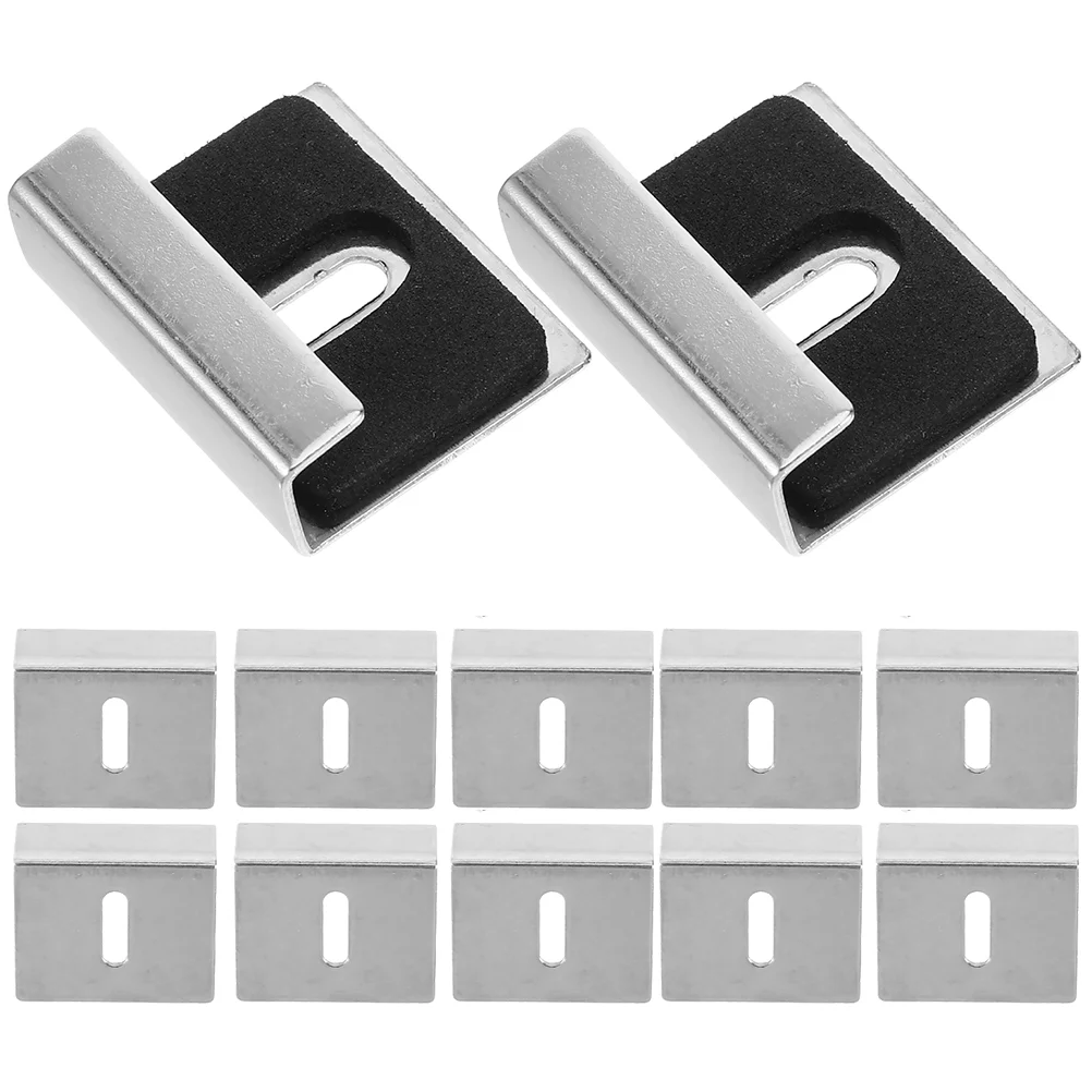 

12 Pcs Mirror Holder Glass Clips Retainer Mirrors Kit Bracket for Wall Mounting Stainless Steel Metal