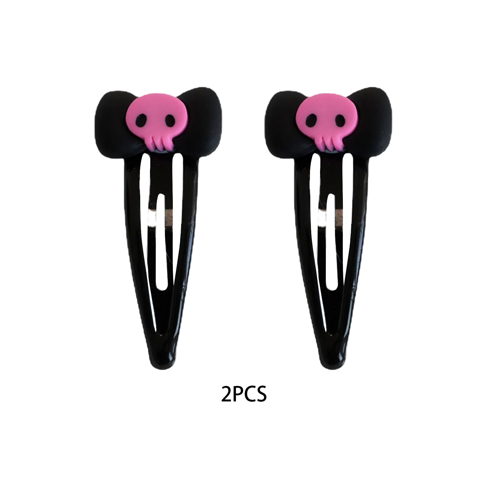 1/2/5/10 Stück Gothic-Haarspange mit rosa Totenkopf-Motiv – schwarze Schleife, BB-Clip, Punk-Haarschmuck für Frauen und Mädchen, Happy Halloween Party – Detail 8
