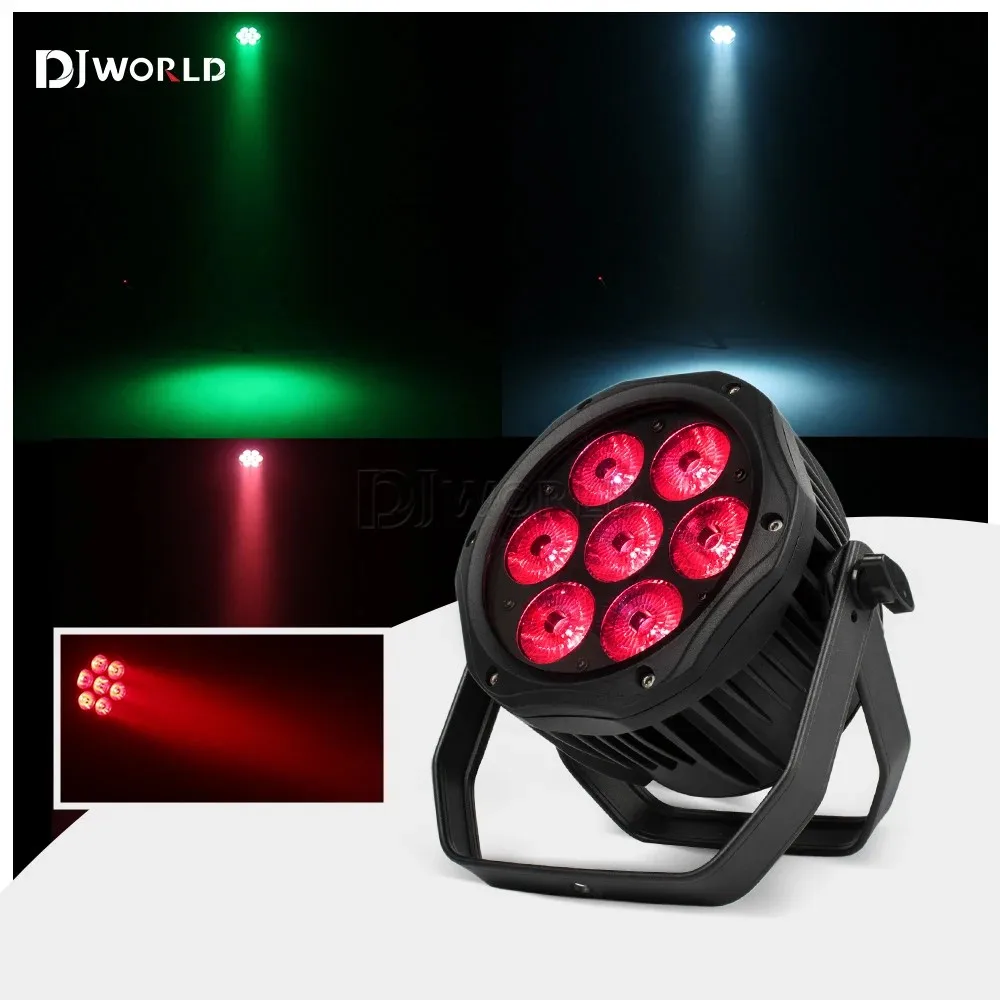 

Hot Waterproof LED Par 7x18W RGBWA UV IP65 DMX512 Controller For Outdoor Stage Church Dance Bar Effect DMX DJ Disco Light