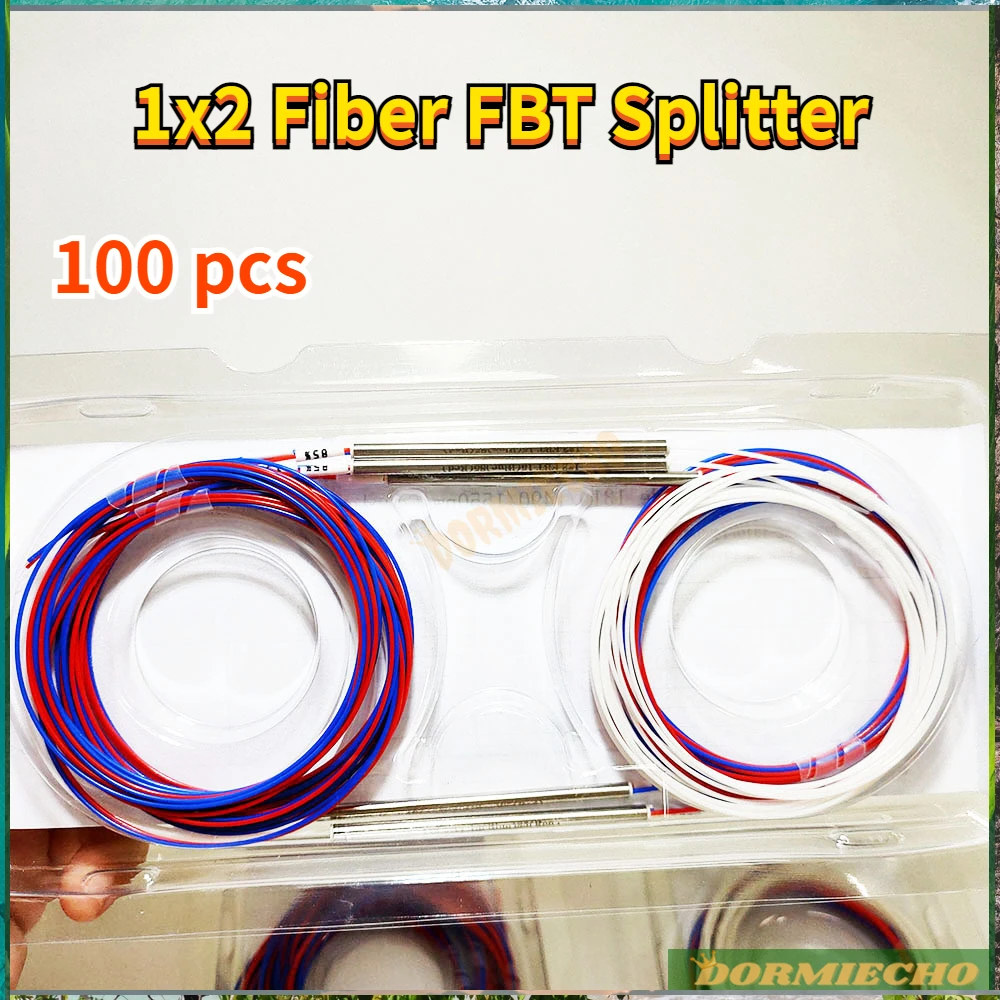 High Quality 1X2 Fiber Fbt Splitter 100Pcs Various Types Of 10/90 20/80 30/70 40/60 50/50 Unbalanced Coupler 0.9Mm No Connectors