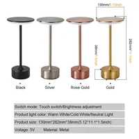 Vintage Metal LED Desk Lamp Touch Control Adjustable Brightness Rechargeable Portable Office Bedroom Living Room Bar Ambient - Image 6