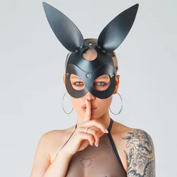 Women Sexy Leather Masks Cosplay Cat Bdsm Fetish Halloween Party Masquerade Fashion Masks With Half Face Sex Toys Accessories