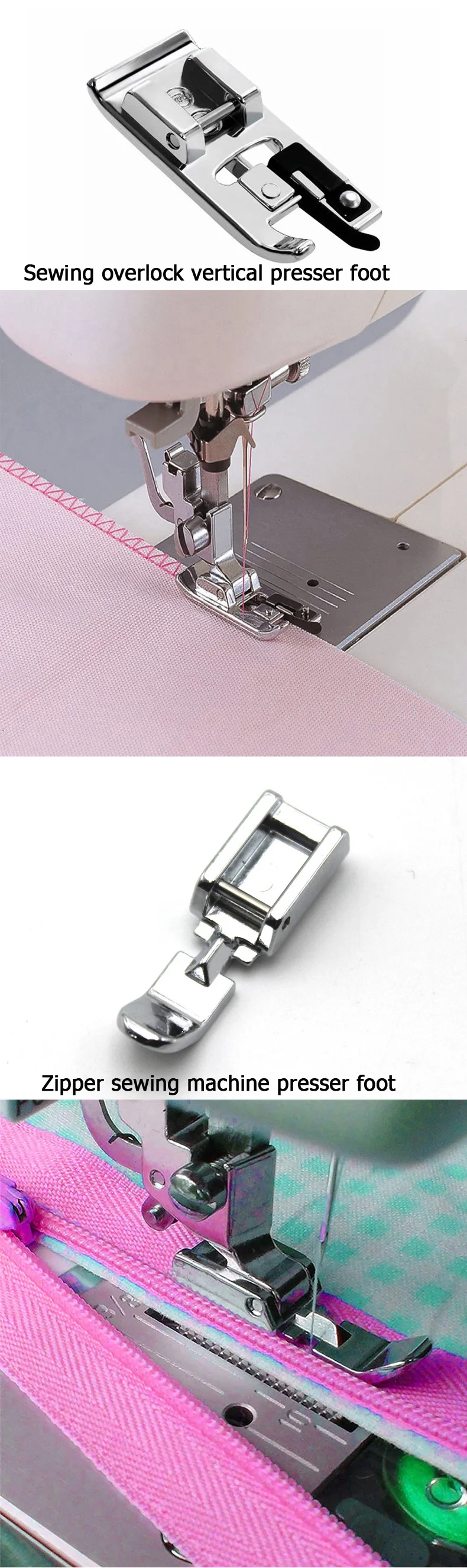 Description Picture 2 of itemSewing Machine Overlock Vertical Presser Foot Fit For All Low Shank Snap-On Singer Brother Babylock Euro-Pro Janome Kenmore Juki