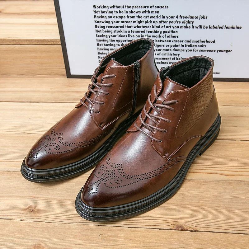 

Роскошные брендовые кожаные ботинки, мужские ботинки, зимние деловые кожаные оксфорды, Классические ботинки челси, деловые ботильоны для мужчин