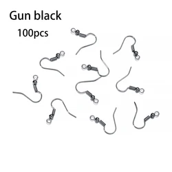Hypoallergenic Earring Hook Kit with Multi-Color Ear Wires and Accessories (Gun black 100pcs)