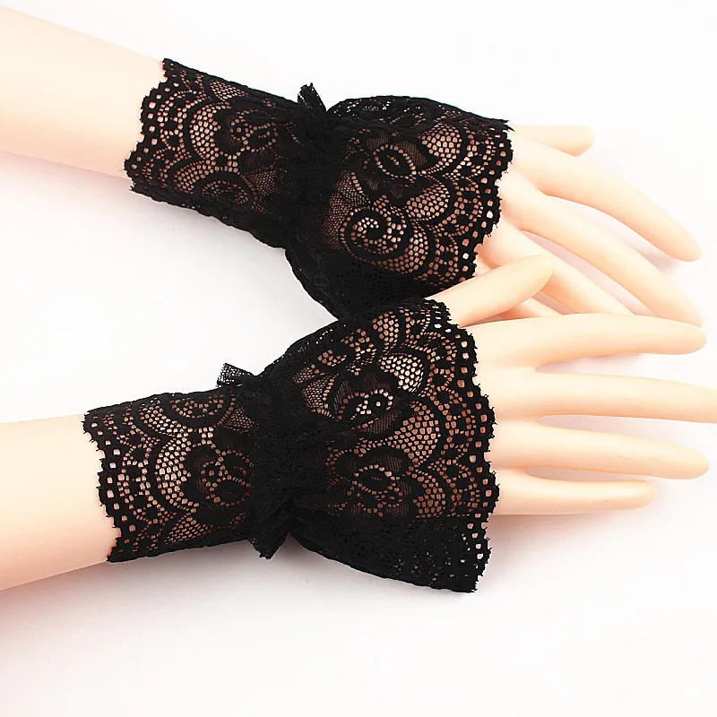 

Lace Arm Cover Ice Silk Scar Cover Gloves Cutout Elbow Sleeve Cuff Thin Section Fake Sleeve Sun Protection Female All Match