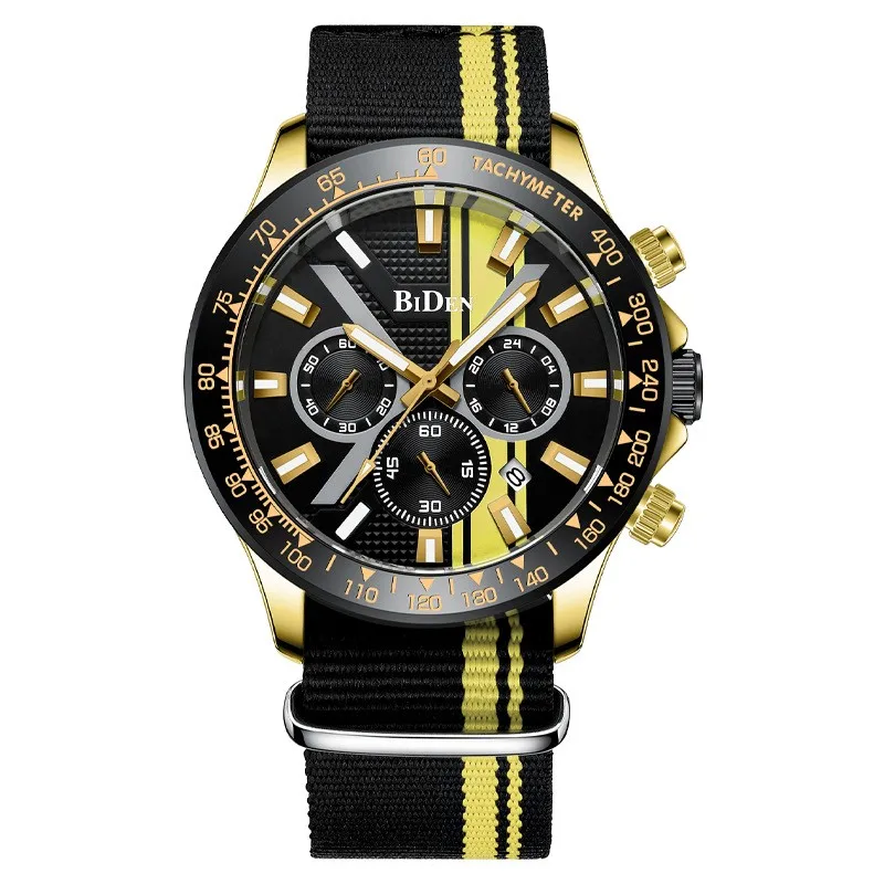 Men's casual fashion watch waterproof luminous calendar multifunctional sports nylon with watch holiday gift 2023 new