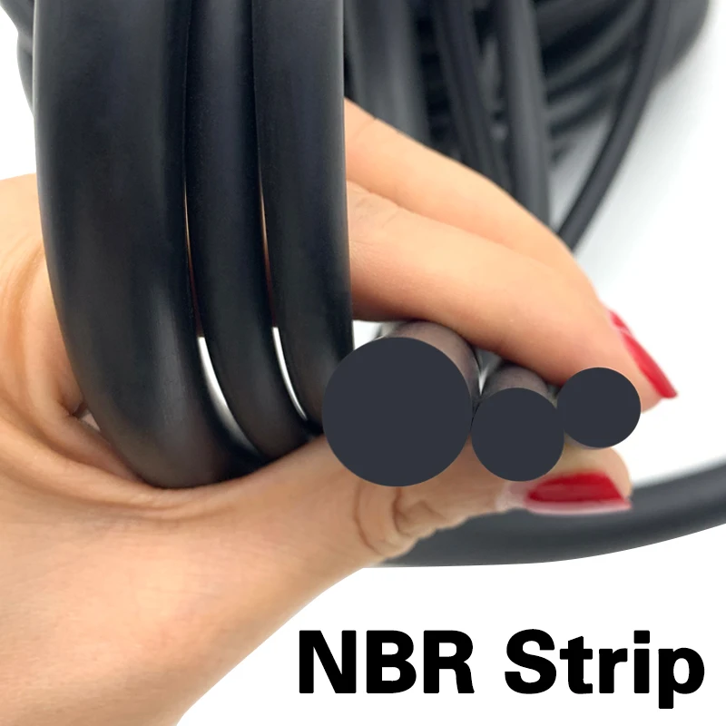

OD0.8mm ~ 6mm black NBR rubber strip sealing high temperature oil resistant nitrile sealing rope solid high-quality rubber strip