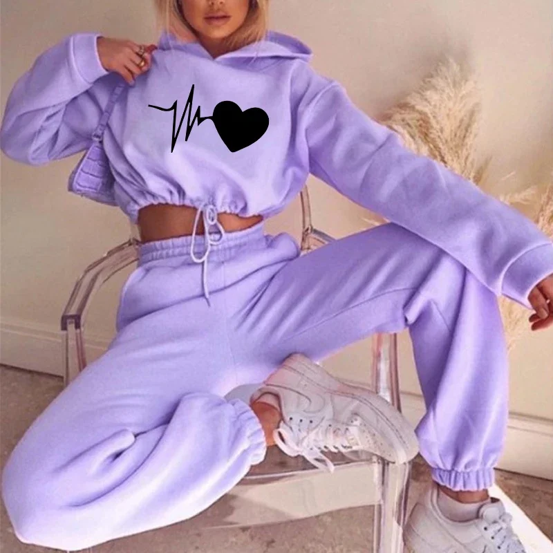 

Ladies Hoodies Tracksuits Women Printing Hoodie Pants 2 Piece Sets Sport Sweatsuit Sexy Gym Suits Autumn Female Outfits