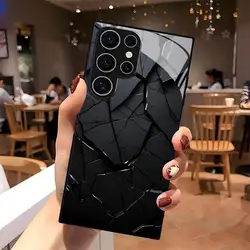 Lava Texture Glass Phone Case - Non - Slip Full Cover for Galaxy S26 Plus (Black1)