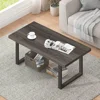 Rustic Coffee Table, Wood and Metal Simple Industrial Modern Center Table, Wooden Farmhouse Cocktail Table for Living Room 6