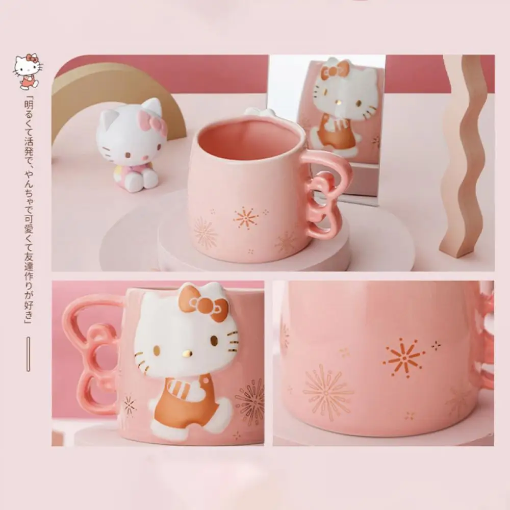 Kawaii Sanrio Ceramic Cup With Spoon - Kawaii Fashion Shop
