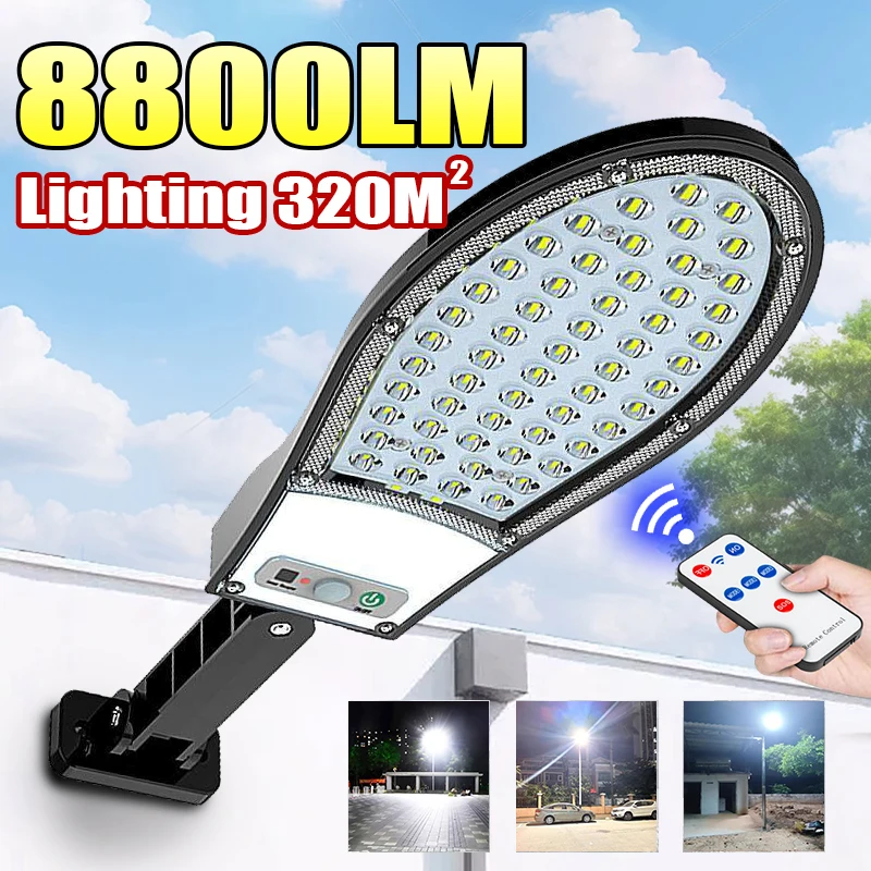8800LM Illuminate 320㎡ Solar Lights Outdoor Sunlight Solar Lamp with Motion Sensor Solar Light for Outdoor Street Wall Yard Lamp