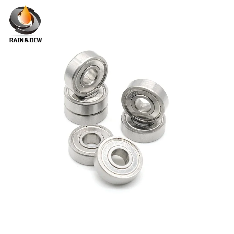 S608ZZ Stainless Steel Ball Bearing 608zz ABEC-9 8x22x7mm Roller Skates Bearing 608 8Pcs