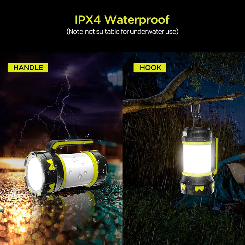 Description Picture 3 of itemPortable Camp Lamp LED Camping Light USB Rechargeable Flashlight Spotlight Work Light Waterproof Searchlight Emergency Lantern