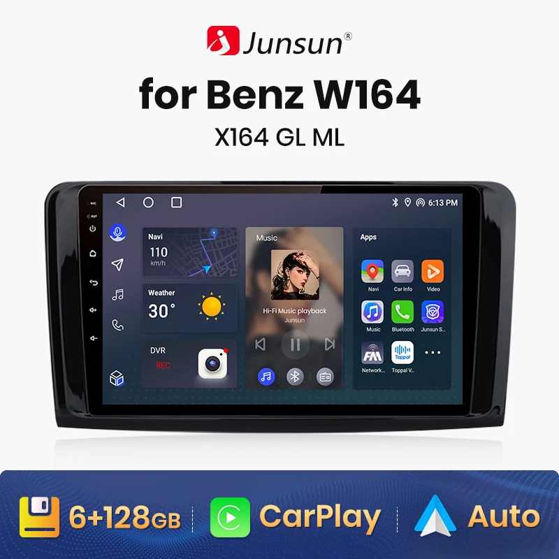 

Junsun V1 AI голосовое беспроводное CarPlay Android авто радио для Mercedes Benz GL ML W164 ML350 ML500 X164 GL35 GL45 2005 - 2012