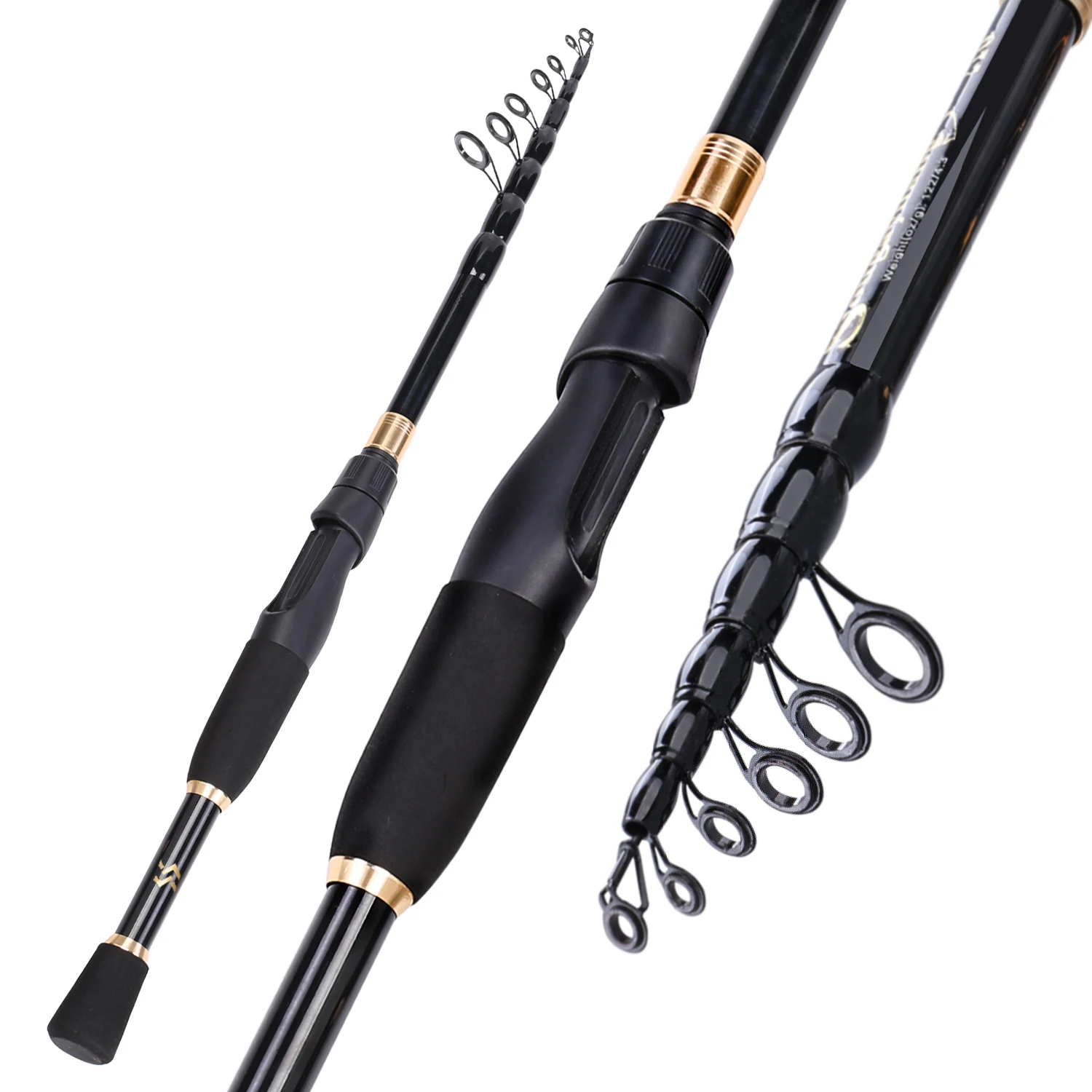 Sougayilang Carbon Fiber Spinning Casting Fishing Rod Ultralight Fishing Pole US 