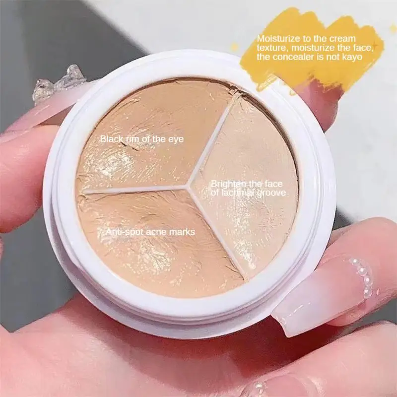 Copertura Correttore Tricolore Segni Dell'Acne Occhiaie Spot Tear Trogolo Correttore Trucco Viso Duraturo Brighten Foundation Cosmetics