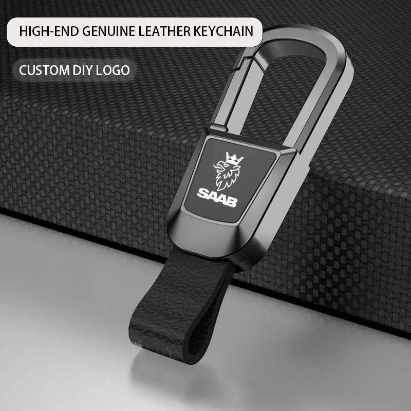 

Car Key Chain Men's Pendant Leather Ring DIY Logo For Saab Scania Emblem 93 9 3 95 9 5 900 9000 Aero X S Hirsch Accessories 2023