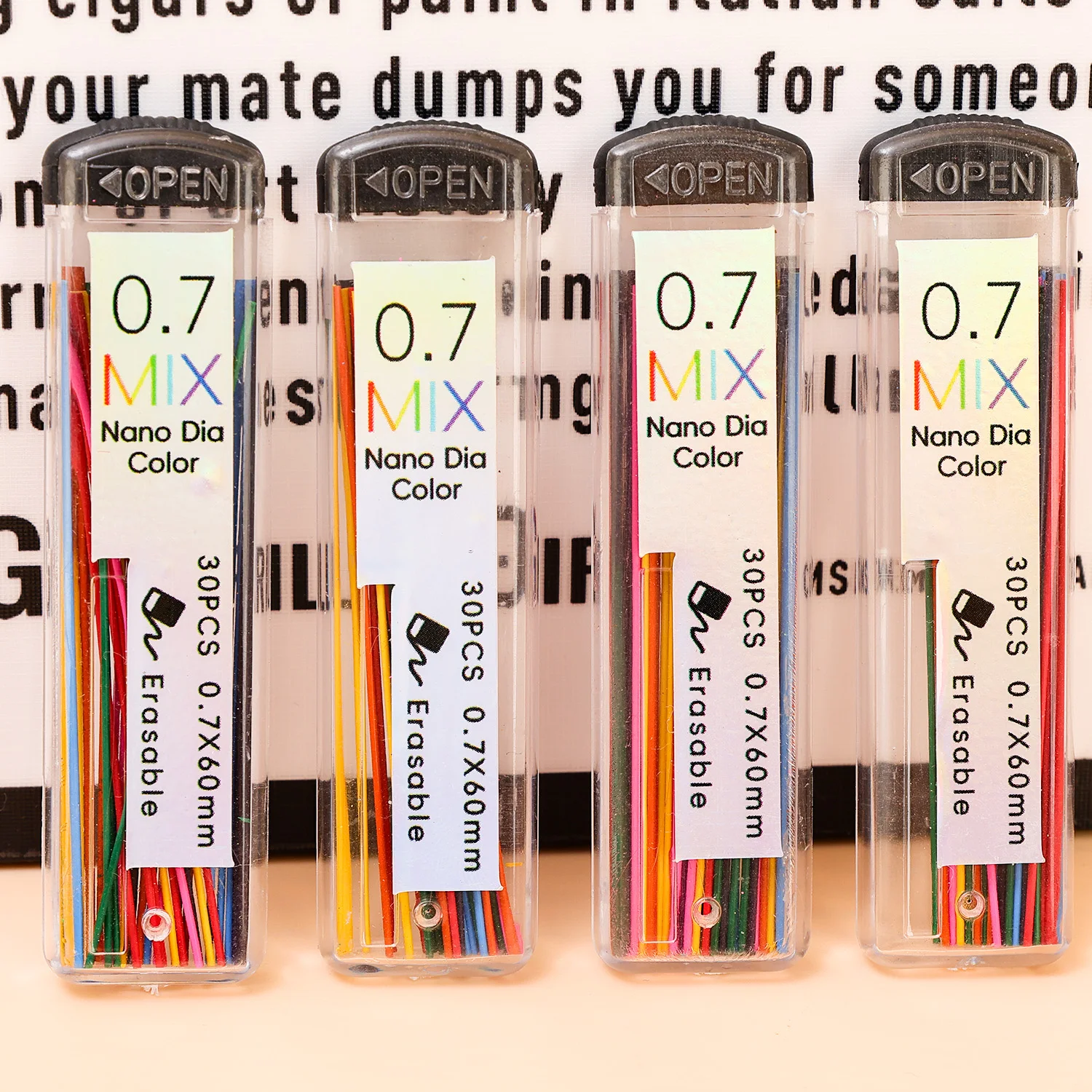 Graphite Lead Core Colorful Mechanical Pencil Lead Refill 0.7mm Art Sketch Writing Student Stationery Office School Supplies 6