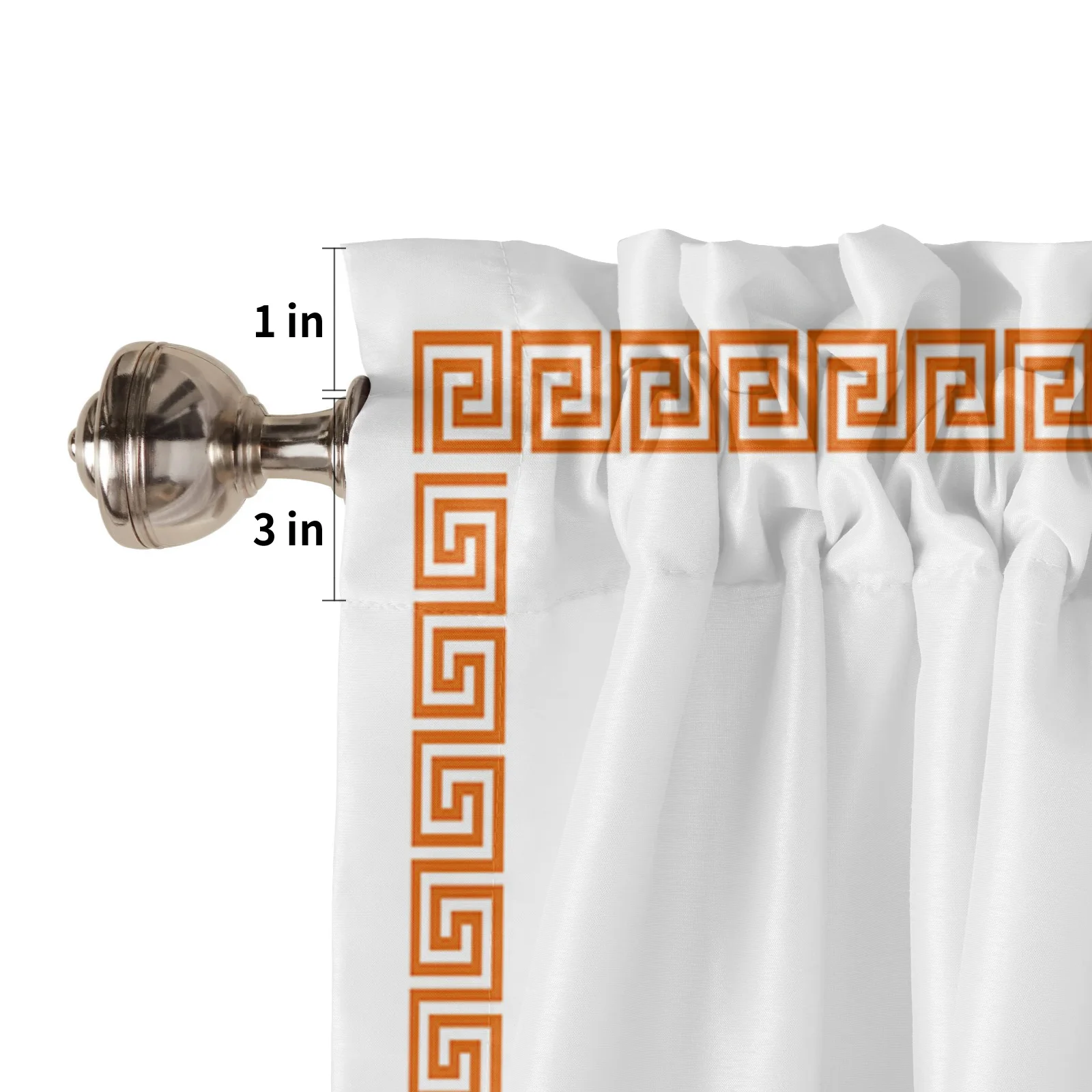 ZEDLIYU Valances for Windows Kitchen Living Room Small Window Valance Greek Vintage Pattern 1 Panel 5