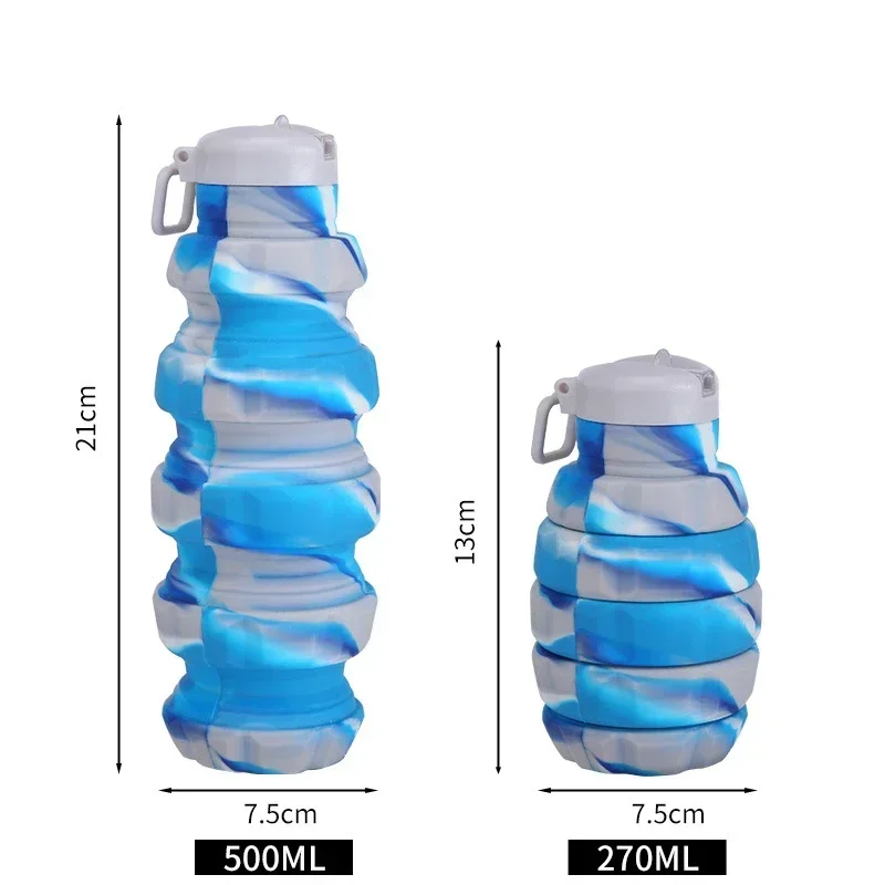 Sports Water Bottle Durable Hand grenade Camouflage water bottle Portable silicone foldable sports cup 500ml hand grenade sports kettle portable water bottle portable water jug