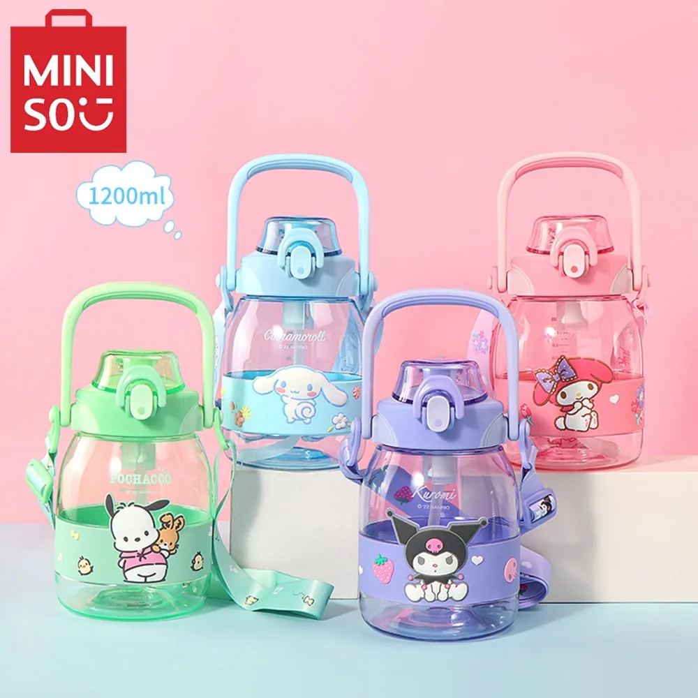 

MINISO Sanrios аниме Cinnamoroll моя мелодия похвалка Kuromi Тритан материал бутылка для воды чашка большой емкости пластиковые соломинки для стаканчиков