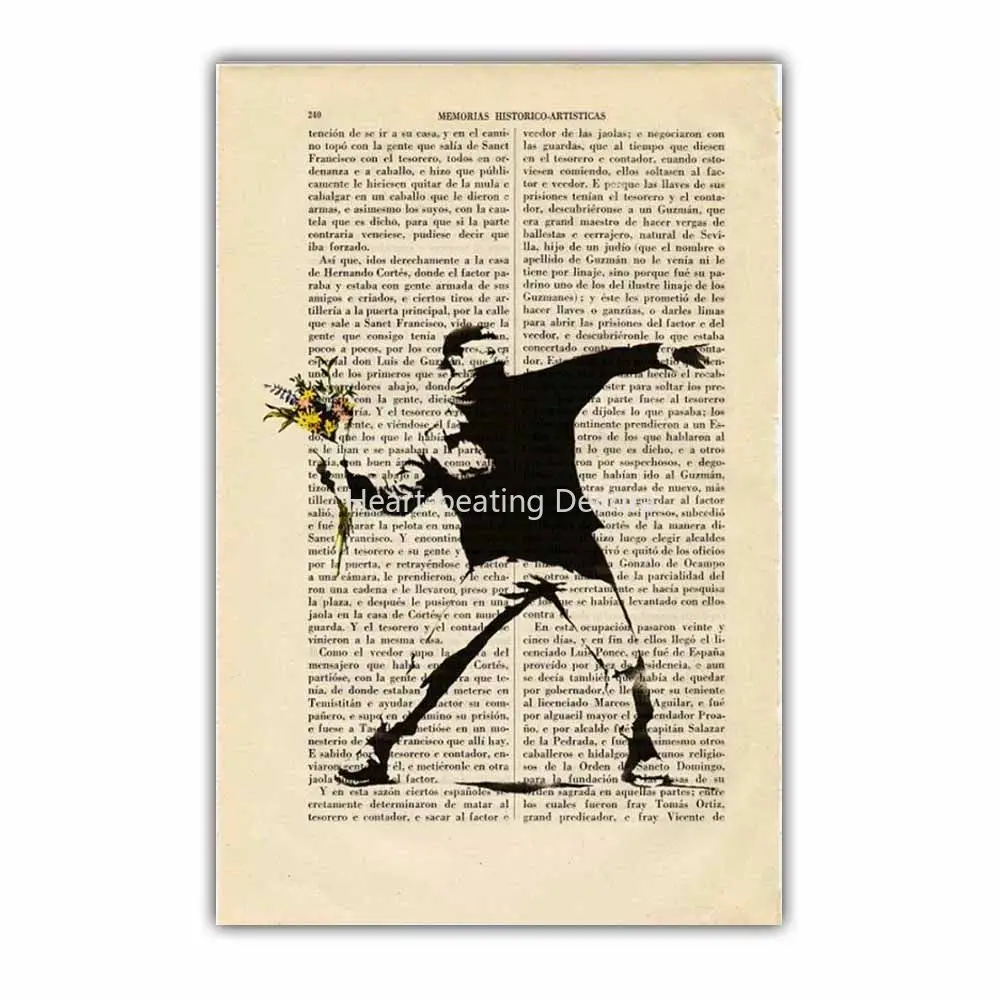 

Retro Art Newspaper Print Canvas Painting Banksy Poster Office Corridor Wall Art Living Room Bedroom Home Metal Tin Sign