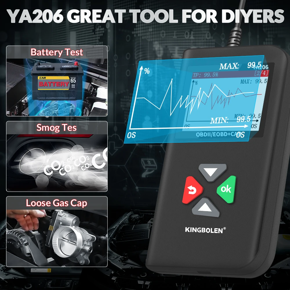 KINGBOLEN YA206 Car OBD2 Fault Reader Scanner