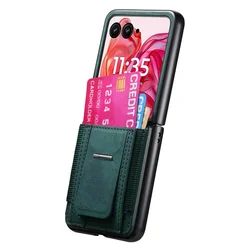 Custodia per telefono in pelle retro con portacarte e copertura protettiva